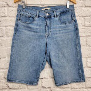 Levi's Denim Women's Light Wash Bermuda Short Modest Size 30